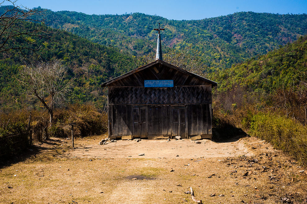 Kościółek przy granicy z Birmą (Behiang, Manipur) (Mizoram i Manipur)
